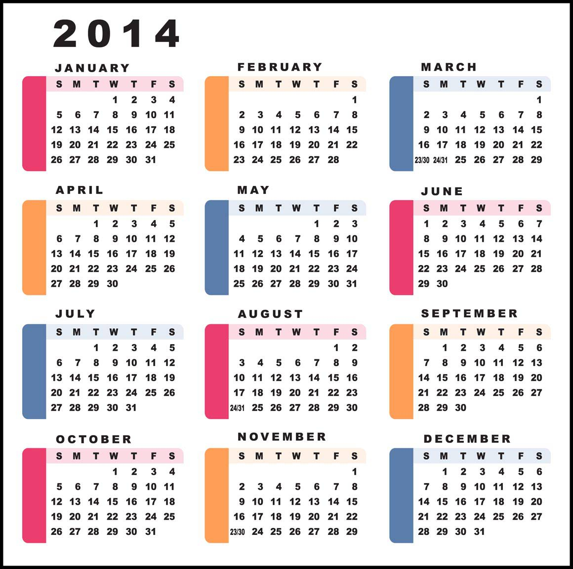 2014 calendar