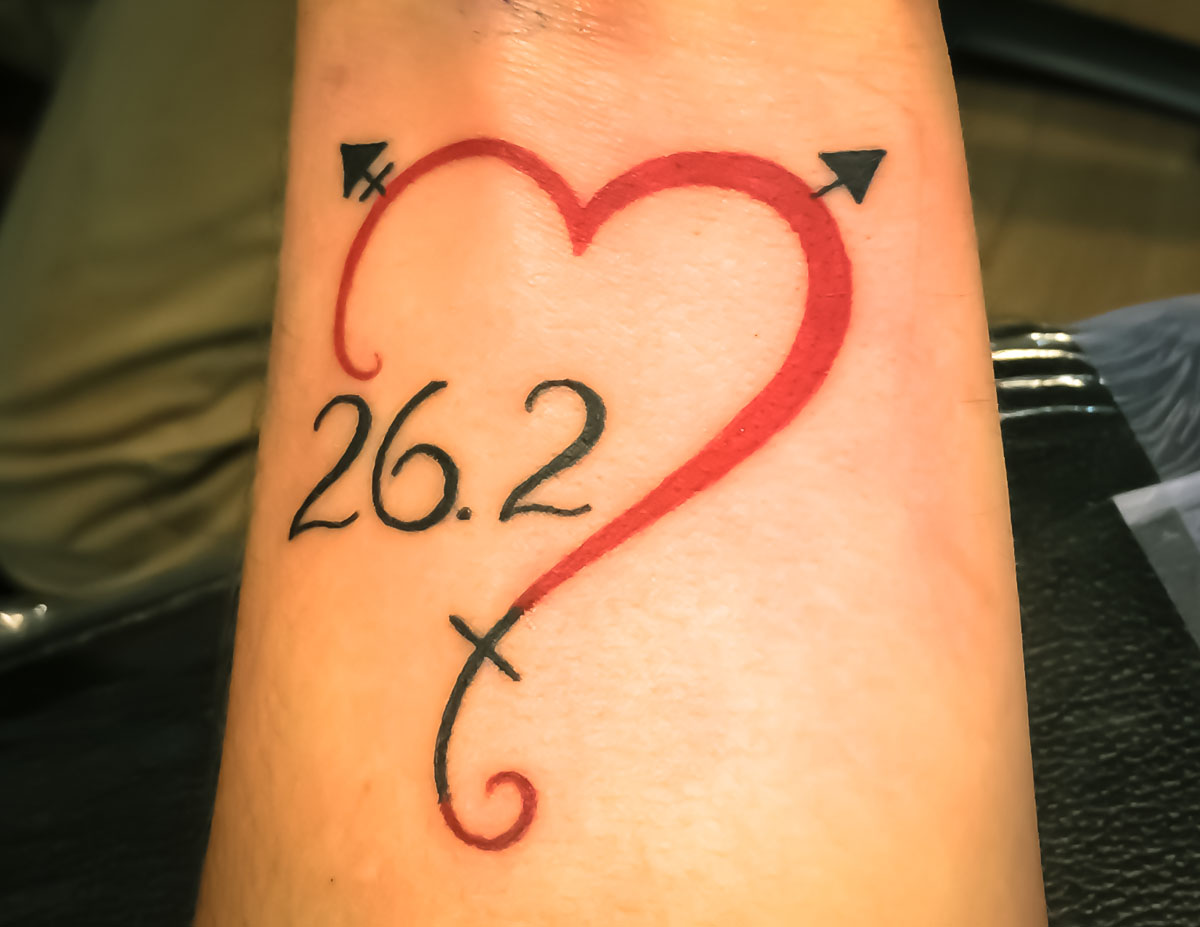 Transgender symbol tattoo heart 26.2 marathon