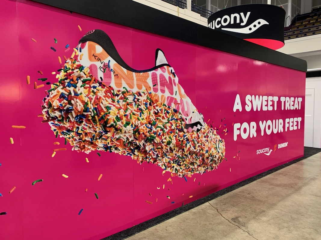 Saucony Dunkin Donuts Boston Marathon shoe ad